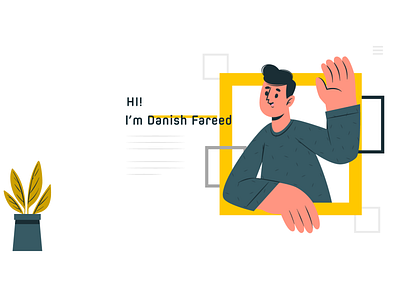 Hi i am Danish attractive home page clean design flat hero ending page hero image illustration typography ui vector webdesign