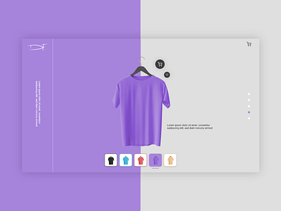 E-commerce Purple T-shirts Web Design attractive home page branding clean design flat hero ending page hero image illustration ui