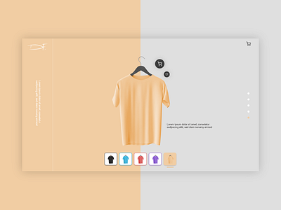 E-commerce Yellow T-shirts Web Design attractive home page branding clean design flat hero ending page hero image illustration ui