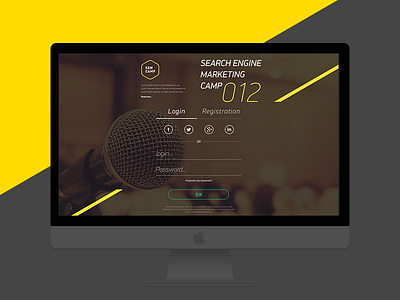 IT Conference SEM Camp black conference login monitor registration screen uiux ukraine webdesign