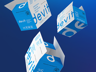 Packaging design for Davit 3d bathroom blue box packaging paper