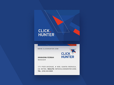 Business card for Click Hunter identity logotype print symbol