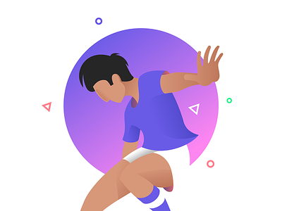Illustration for corporative website character design football icon illustration soccer ui vector