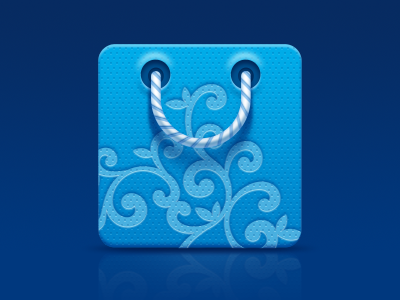 Blue bag bag blue dots icon launcher icon ornament pattern string strip