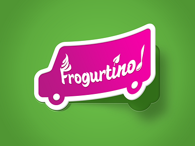 Frogurtino Delivery Icon delivery green pink sticker tasty truck yogurt