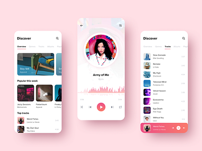 Music Player Light app clean music app music player play player playlist song ui ux