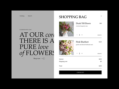 Shopping bag E-commerce flowers online shop