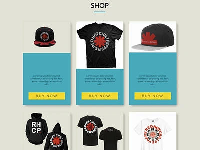 RHCP Band Merch bandmerch design red hot chili peppers ux web