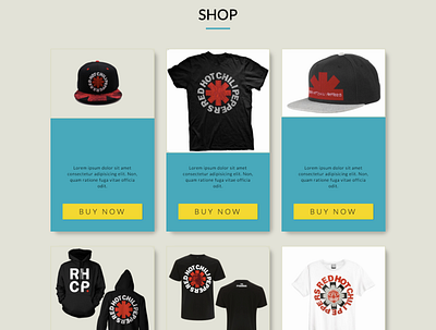 RHCP Band Merch bandmerch design red hot chili peppers ux web