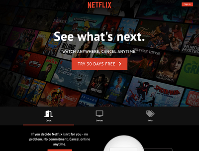 Netflix Landing Page design html html css javascript netflix red and black design redesign concept responsive ux web