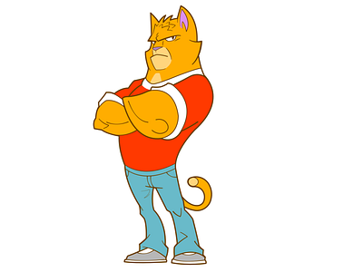 TheCat affinitydesigner cartoon cat characterdesign design digitalart illustration pose tough vector