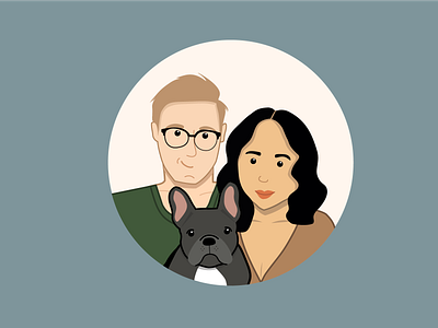 Family Portrait adobe illustrator avatar character christmas design family family portrait french bulldog illustration illustrator puppy vector vector art