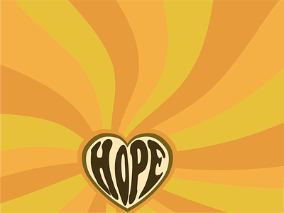 Hope for 2021 60s adobe illustrator dribbbleweeklywarmup geometric heart hippy hope illustration psychedelic retro retro design shapes sunny vector vector art yellows
