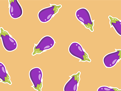 Eggplant World adobe illustrator colorful eggplant foodie fun funky illustration purple retro shapes vector vector art veges vegetables wallpaper