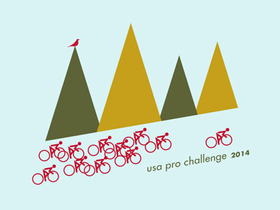 usa pro challenge 1 bikes colorado cycling design illustration mid century modern mountains