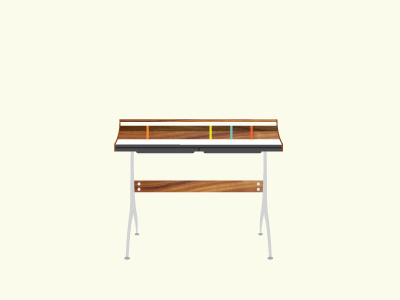 nelson swag classic design desk george nelson herman miller illustration mid century modern woodgrain