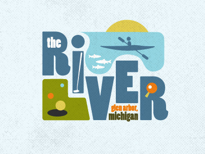 the river color design illustration typography