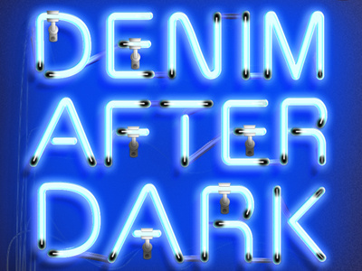 Denim after dark promotion neon promotional vector