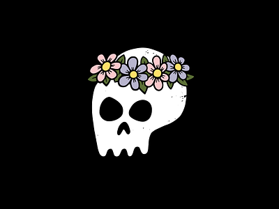 Bride's Skull art design doodle drawing flowers icon illustration skull vector