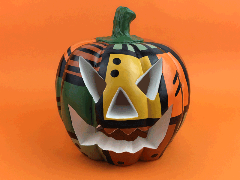 Pumpkinhead art design drawing gif halloween illustration painting pumpkin scary skull