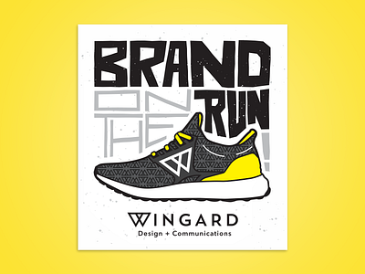 Brand on the Run design drawing illustration running shoe sticker type typography