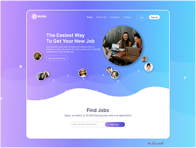 Job Portal Website Hero Banner illustration landing page responsive ui web app web application website