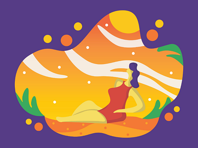 Summer art beach character colorfull design flat graphic holiday illustration imagination simple summer vector