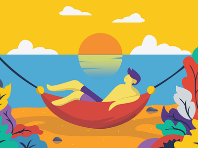 Relax in the Summer art beach colorfull design flat graphic illustration imagination inspiration relax simple summer vector