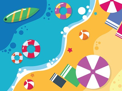 Summer Beach 2020 art beach colorfull design flat graphic holiday illustration imagination simple summer vector