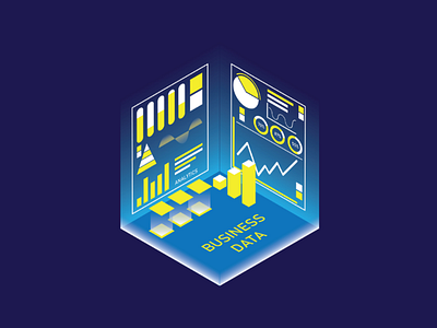 Business Isometric 3d analytic analytics business design graphic illustration infographic isometric light management office profit simple vector