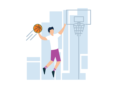 Basketball art basketball colorfull design flat graphic illustration imagination jump simple sport vector