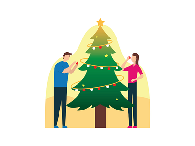 Christmas Day art christmas colorfull day design flat illustration imagination inspiration simple tree vector
