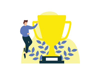 Trophy art colorfull contest cup design flat graphic illustration imagination simple trophy vector winner