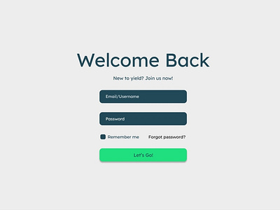 Login screen design