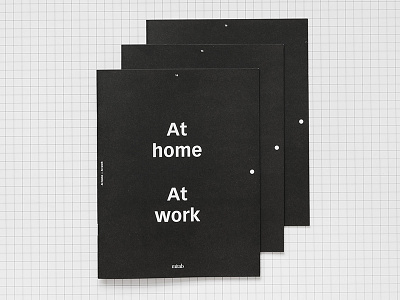 At Home / At Work - Product Catalogue art direction black catalogue cover graphic design layout white
