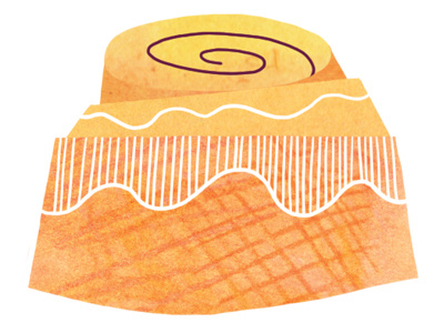 The Essentials—Orange Sweet Roll breakfast food illustration orange sweet roll