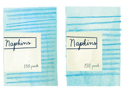The Essentials—Napkins illustration list napkins watercolour