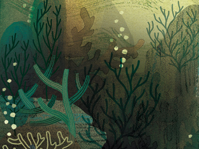Under the Sea aquatic ocean seaweed underwater watercolor watercolour