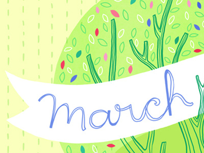 March march spring tree typography