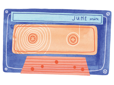 Mix blog cassette digital good good illustration mixtape music watercolor watercolour