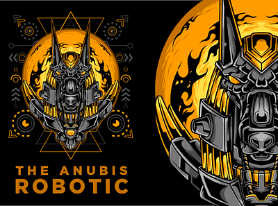 The anubis head robotic sacred geometry animal anubis character cyborg design egyptian futuristic head illustration logodesign mascot mechanic robotic sacredgeometry