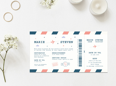 Wedding Invitation lovers print travel wedding wedding invitation