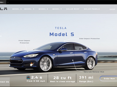 Tesla UI Design figma technology tesla ui web design