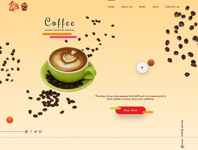 Coffee Web Design branding coffee design figma geometry landing page logo uiux ux vector