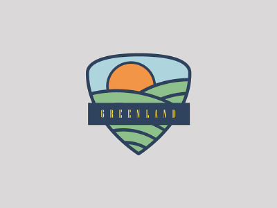 Greenland farm green land logo orange sun