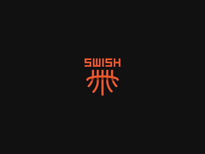 Swish Logo basket basketball illustration logo mark net swish type