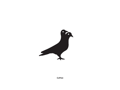 CoPilot air bird black fly head logo mark pigeon shape two white