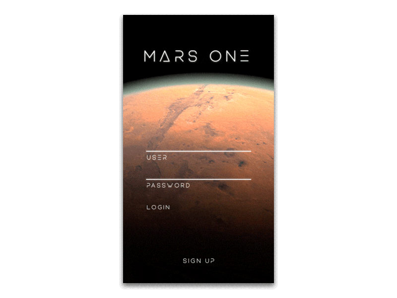 Mars Signup app design mars mobile motion principle signup sketch ui ux