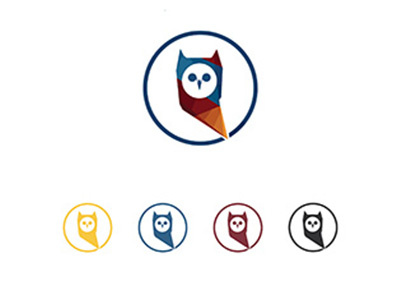 owl animal color colorful icon logo owl typeface