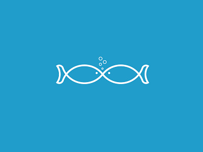 Fishes in love brand cafe fish freelance logo love